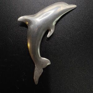 VINTAGE STERLING DOLPHIN PENDANT BROOCH